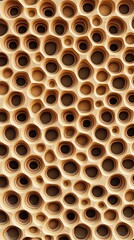Abstract Honeycomb Wooden Texture: Nature-Inspired Pattern with Circular Design