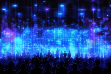 Audience in Abstract Digital Light Display