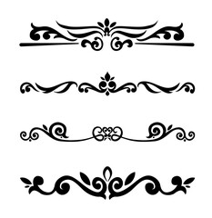 collection of vintage ornamental design elements