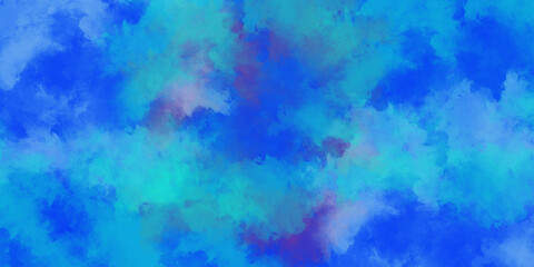 Beautiful Abstract Watercolor Background Design with Bright Blue and Pastel Pink Cloud Textures, Light Airy Sky Patterns, and Artistic Ink Strokes  Vintage Grunge Backdrop Illustration.