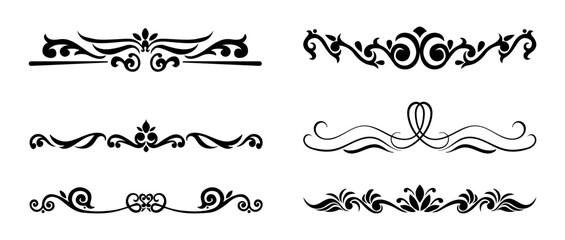 collection of vintage ornamental design elements