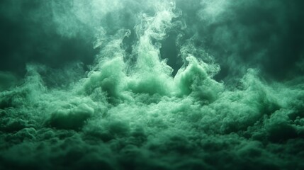 Obraz premium Green Smoky Special Effect on a Solid Background. Generative AI