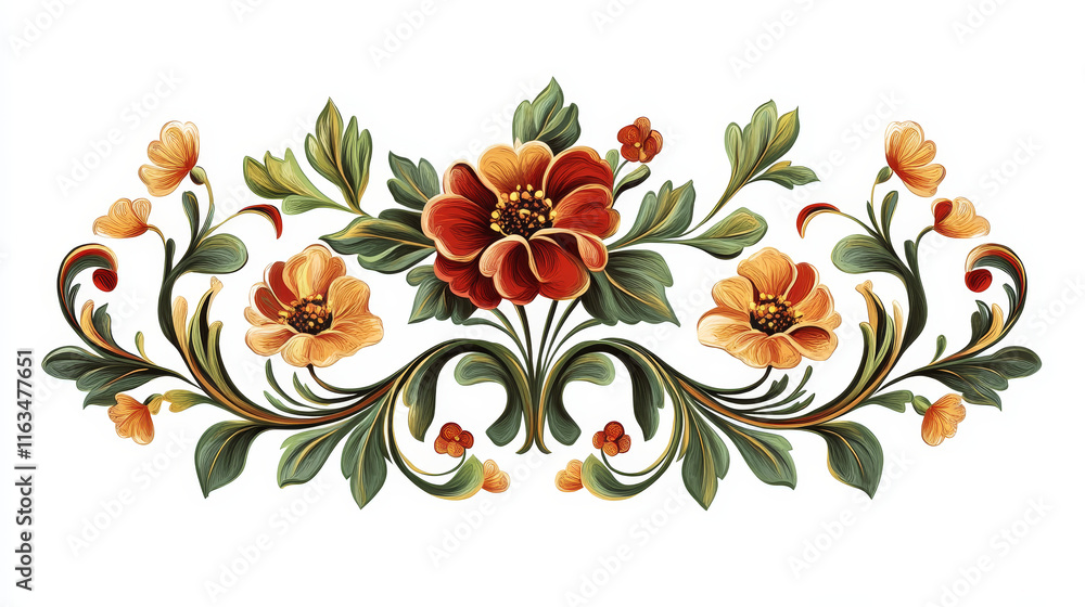 Poster floral patterns for design isolated on white. vector version also available in gallery