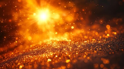 Naklejka premium Golden Sun Star with Radiant Light Rays. Generative AI