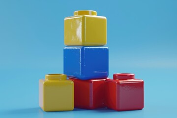 toys blocks on the blue background