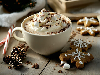 cup of coffee with cookies