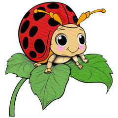 ladybug on a white background © Parichat