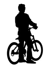 Fototapeta premium Sport people whit bike on white background