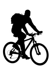 Sport people whit bike on white background