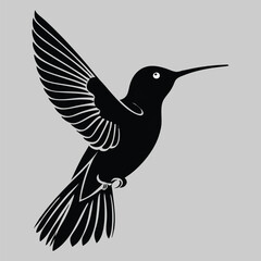 Obraz premium Humming bird silhouette vector design art and illustration