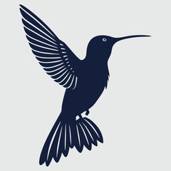 Humming bird silhouette vector design art and illustration
