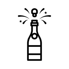 Vector black line icon for Champagne