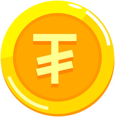 Obraz premium ₮，Gold Tugrik Coin Icon 