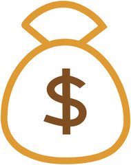Dollar coin bag icon