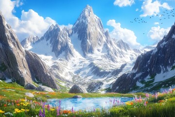 Snow Capped Mountain Majesty