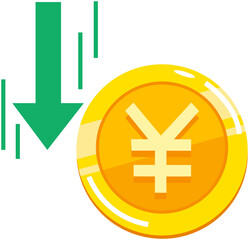 Obraz premium Yen Depreciation icon