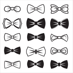 Bow ties vector silhouette illustration pack
