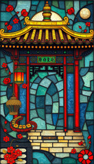 Fototapeta premium Oriental pattern. Oil painting. Pattern for printing on wall decorations, covers, leaflets, business cards