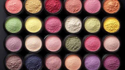 Colorful Powder Makeup Samples in Jars