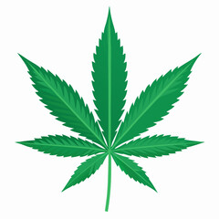 Green Cannabis Leaf: Iconic Design for Wellness and Natural Products.