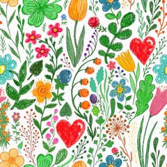 floral herbal abstract seamless pattern background fabric fashion design print wrapping paper digital illustration art texture textile wallpaper colorful apparel image 