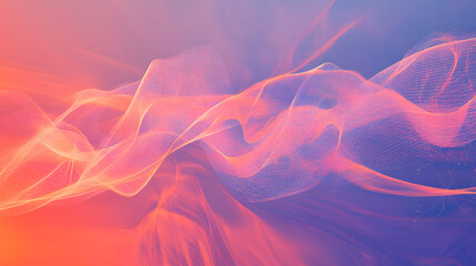 Fototapeta premium Abstract Energetic Visualization of Dynamic Waves and Soft Colors for Communication Concepts in Digital Art
