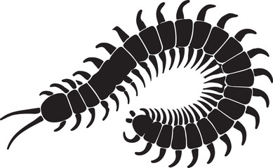 centipede symbol logo silhouette design vector art illustration
