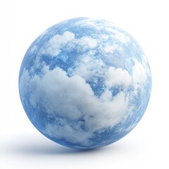 Crystal sphere in light blue tone, full of clouds.