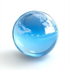 round sphere of transparent glass, with clouds inside it.