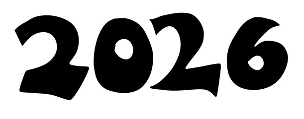 2026 year numbers with transparent background