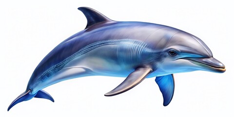 Obraz premium Majestic Dolphin, White Background, High-Quality Image