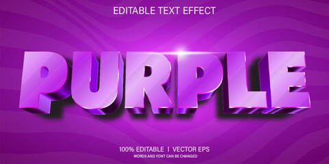  purple 3d vector text effect with modern style design