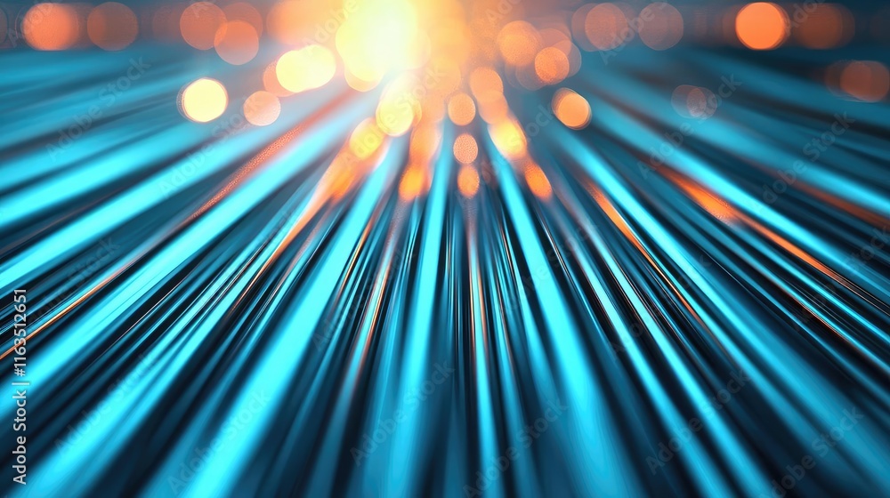 Aufkleber Brushed abstract background concept. Abstract blue light beams radiating forward, creating a futuristic and dynamic visual.