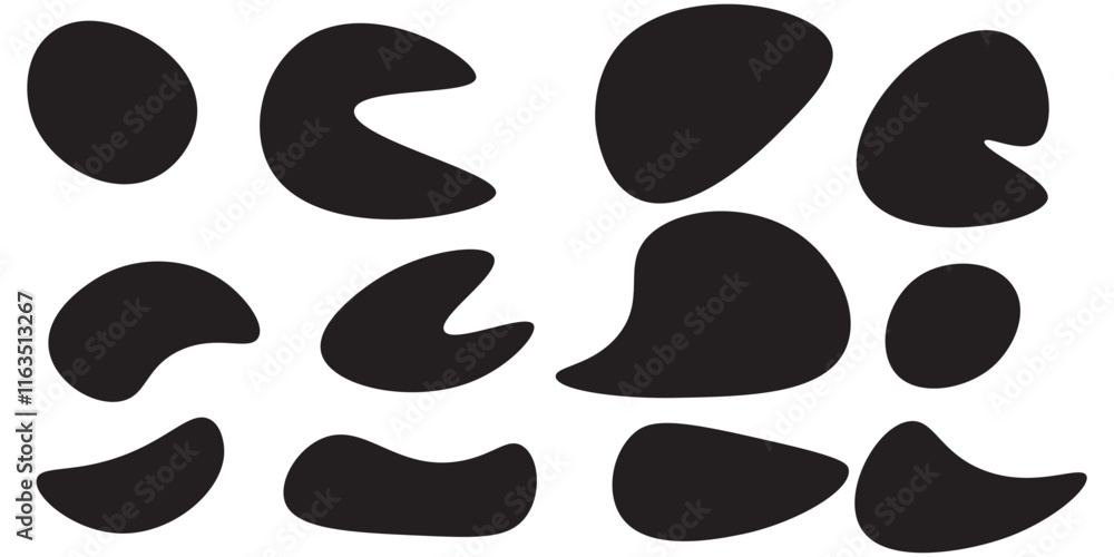 Aufkleber modern liquid irregular blob shape abstract elements graphic flat style design fluid vector illustra
