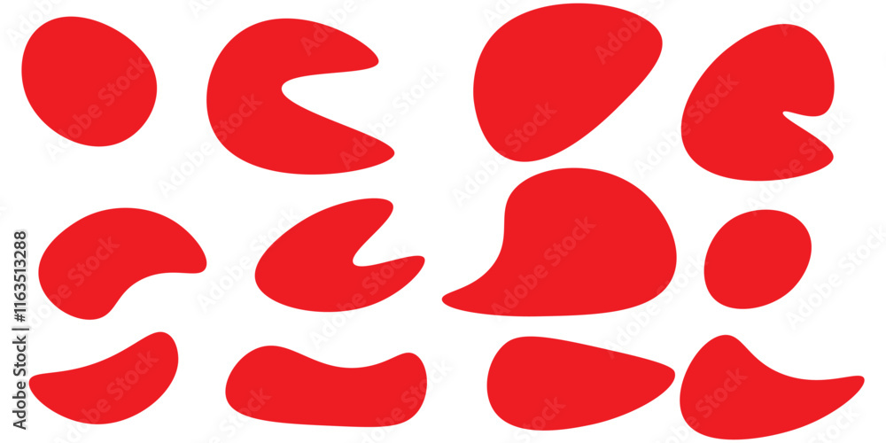 Aufkleber modern liquid irregular blob shape abstract elements graphic flat style design fluid vector illustra