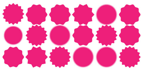 Set of Vector Starburst Badges. Simple Flat Style Vintage Labels, Stickers.