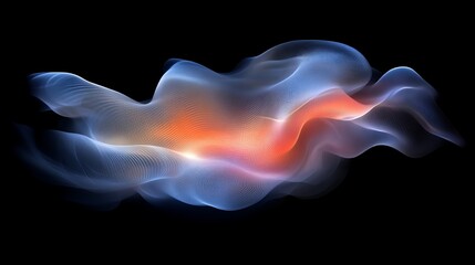 Obraz premium Abstract Blue Orange Energy Wave Form Design