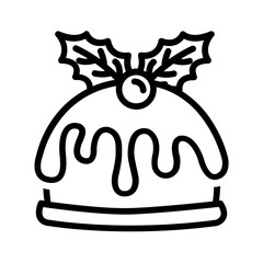 Vector black line icon for Cake