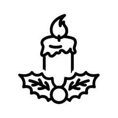 Vector black line icon for Candle