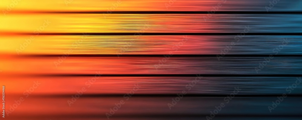 Poster Brushed abstract background concept. A vibrant abstract image showcasing colorful horizontal lines and smooth gradients.