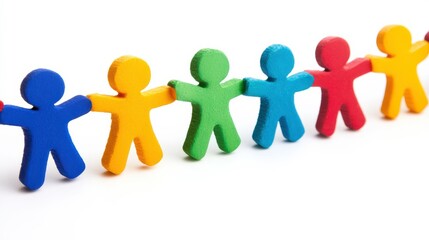 Diverse Team Building Activity on Isolated Background