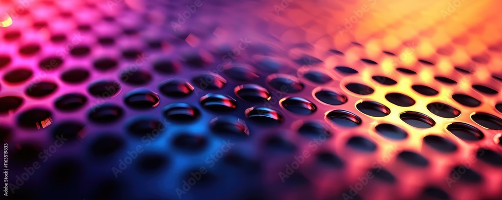 Poster brushed abstract background concept. colorful metallic surface with water droplets reflecting vibran
