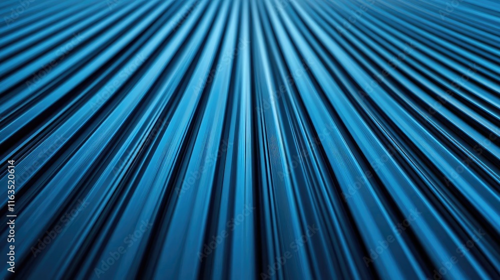 Poster Brushed abstract background concept. Abstract close-up of parallel blue lines, creating a dynamic modern visual effect.