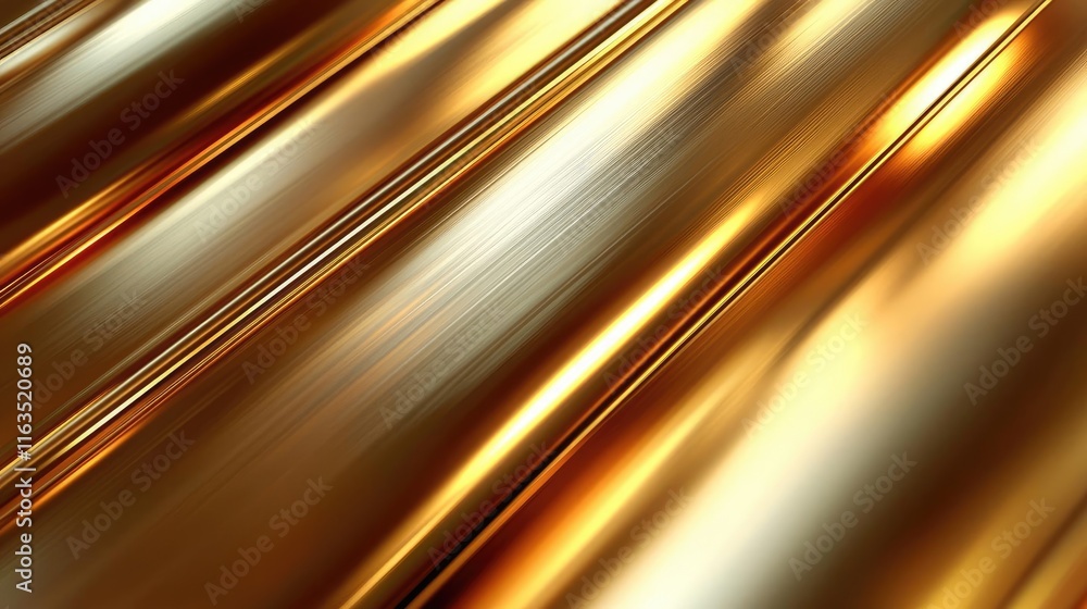 Poster Brushed abstract background concept. Shiny golden surface with smooth waves, perfect for backgrounds and design projects.