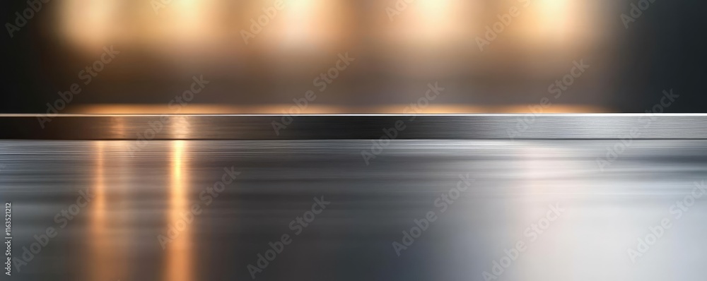 Poster Brushed abstract background concept. Abstract image featuring smooth metallic surface with soft light reflections.