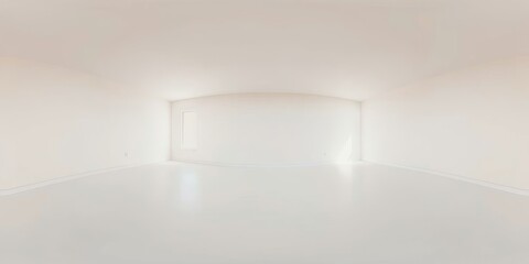 Empty Room with White Walls and Floor, Ideal for Interior Design Mockups