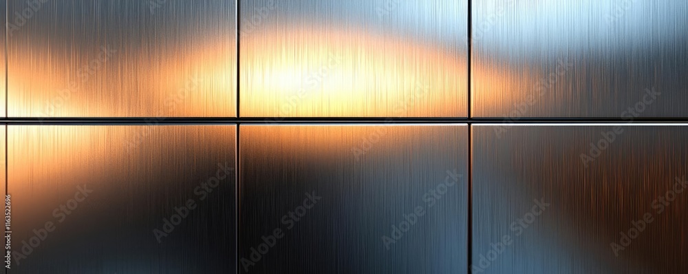 Poster brushed abstract background concept. abstract metal wall panels reflecting light in an artistic and 