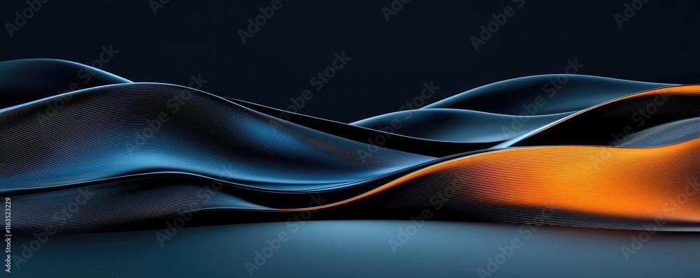Poster Brushed abstract background concept. Abstract waves in vibrant colors create a dynamic digital background.