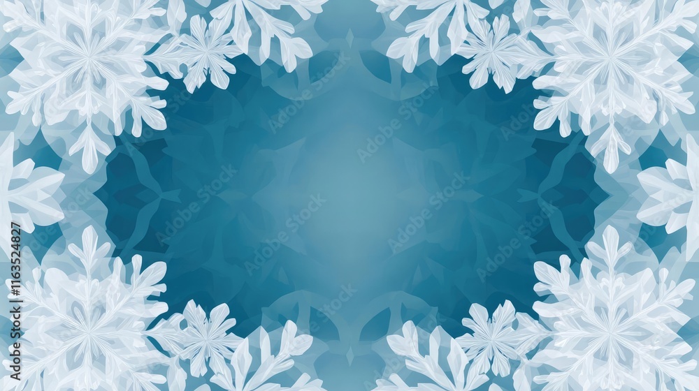 Aufkleber snowflake abstract background idea. a serene winter background featuring delicate snowflakes on a co