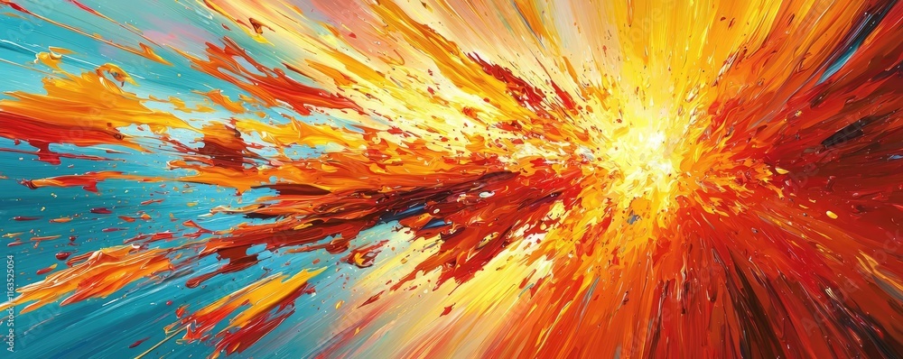 Poster splatter abstract background concept. vibrant abstract explosion of colors conveying energy and dyna